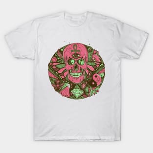 Pink Mint Skull Circle of Humanity T-Shirt